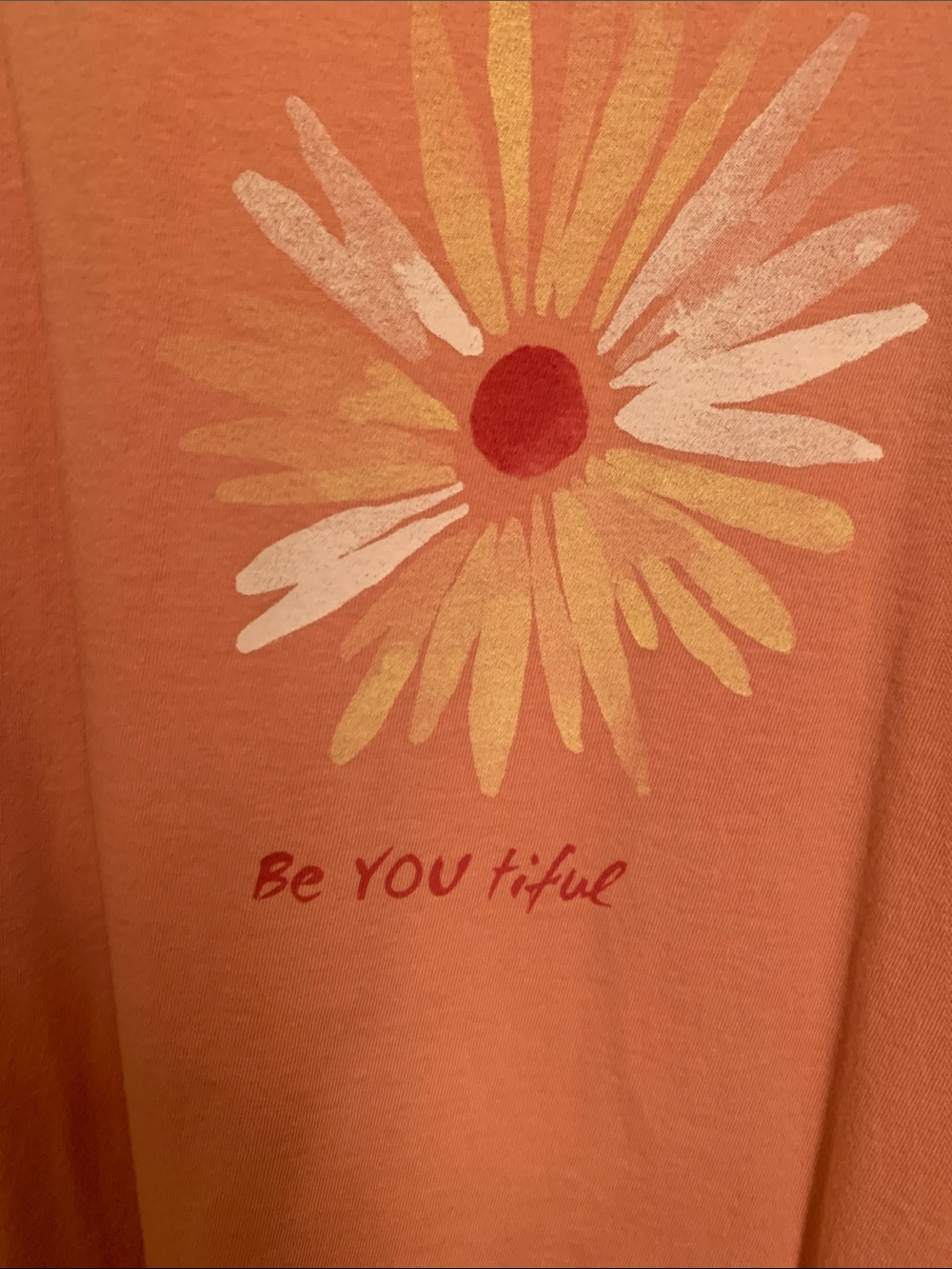 Life Is Good women’s Orange Pink Daisy Graphic Tee